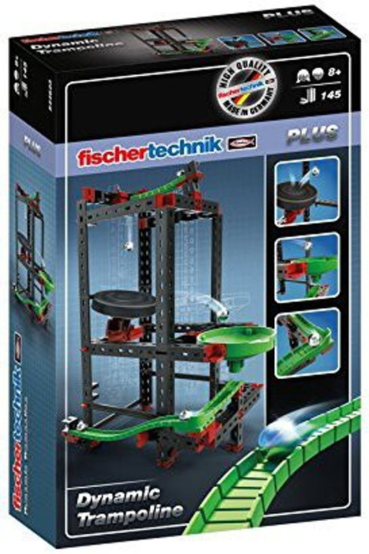 fischertechnik Dynamic Plus Trampoline Marble Run Construction Accessory, Multi(Multicolor)
