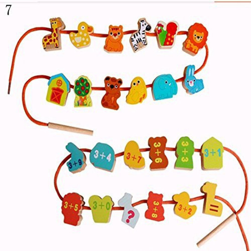 meistore Lacing Beads In A Box Beaded Toys Building Blocks Bead Wire Bead Toys(Multicolor)