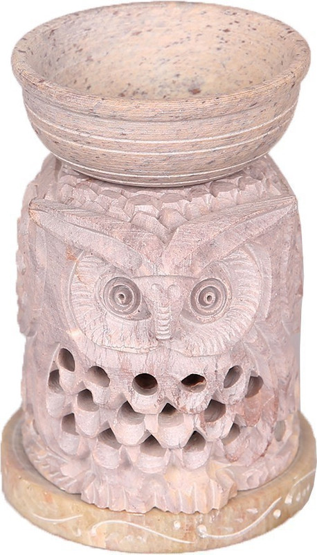 u carry me U Carry Me Soapstone Owl shaped Aroma Diffuser Tea light Holder For Home Decor Marble 1 - Cup Tealight Holder Set(White, Pack of 1)