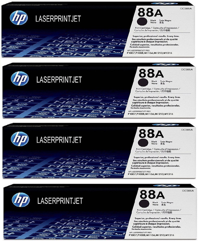 laserprintjet HP 88A Black (Pack of 4) Laserjet Toner Cartridge Single Color Ink Cartridge(Black)