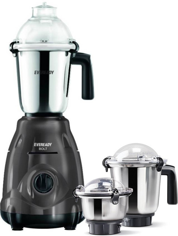Eveready Present stylish Bolt Grey color 750 Juicer Mixer Grinder(Grey, 3 Jars)