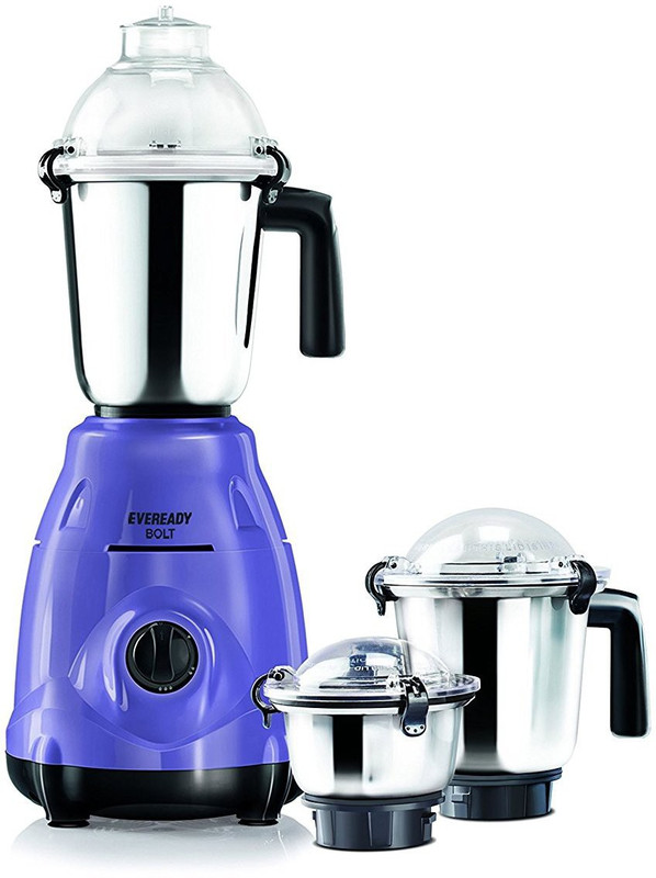 Eveready Present stylish Bolt Lovender color 750 Juicer Mixer Grinder(Lovender, 3 Jars)