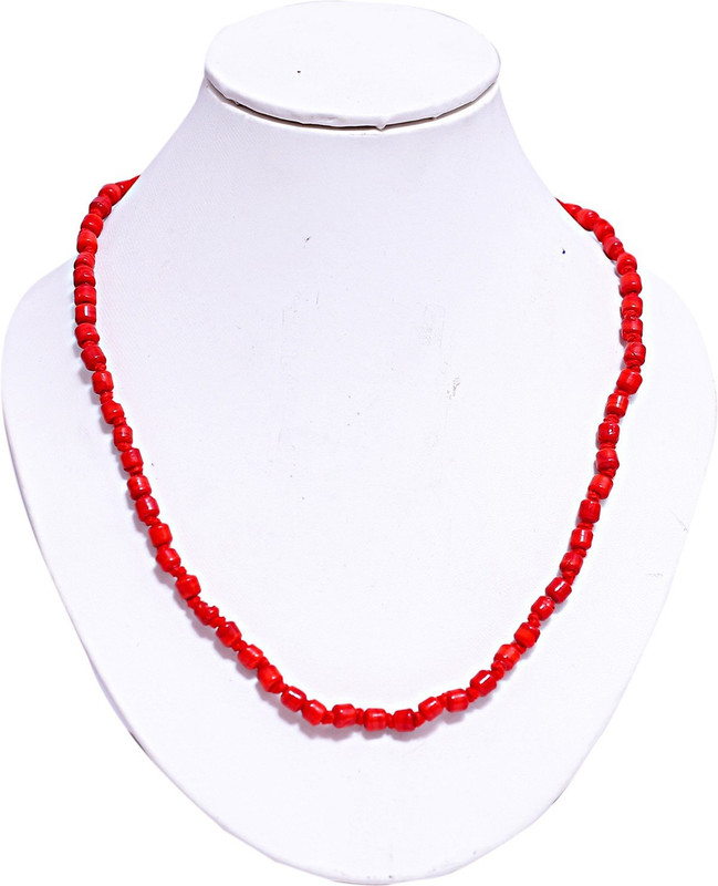 brahmgyan gallary 100% genuine Red coral rosery/Mala,spl for mangal dosha,calm mind,jap and wearing for all Coral Silk Dori Chain