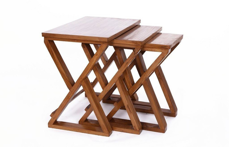 adlakha furniture Nesting Table Solid Wood Nesting Table(Finish Color - brown, Set of - 3)