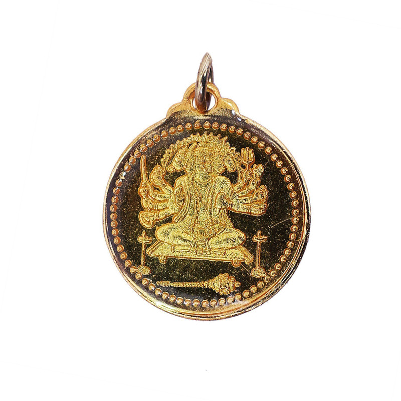 brahmgyan gallary Panchmukhi Hanuman yantra locket for men,more powerful and effective with silk dori. Gold-plated Alloy Locket