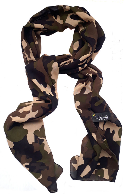 vanilla scarf Printed Poly Georgette Women Scarf, Stole, Fancy Scarf