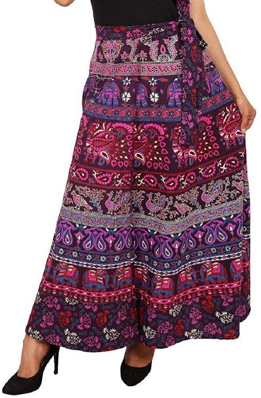 anmol enterprises Printed Women Wrap Around Grey Skirt