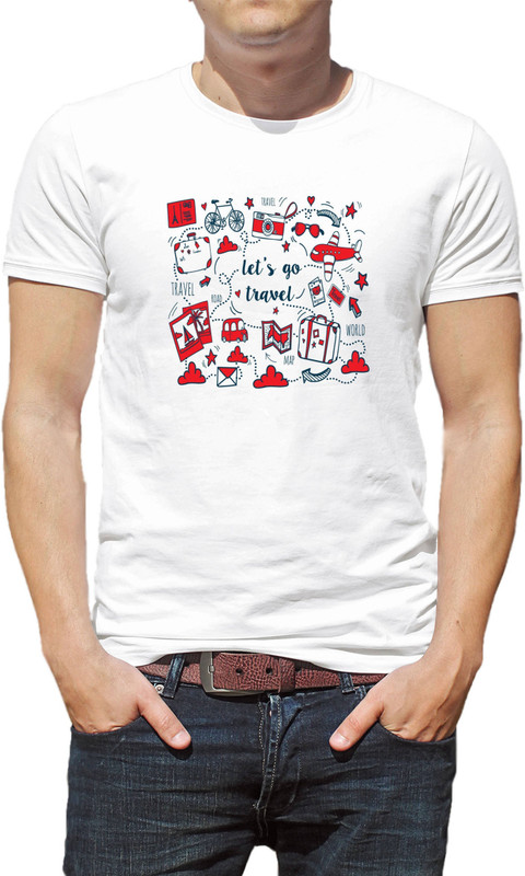 bongsutra Graphic Print Men Round or Crew White T-Shirt