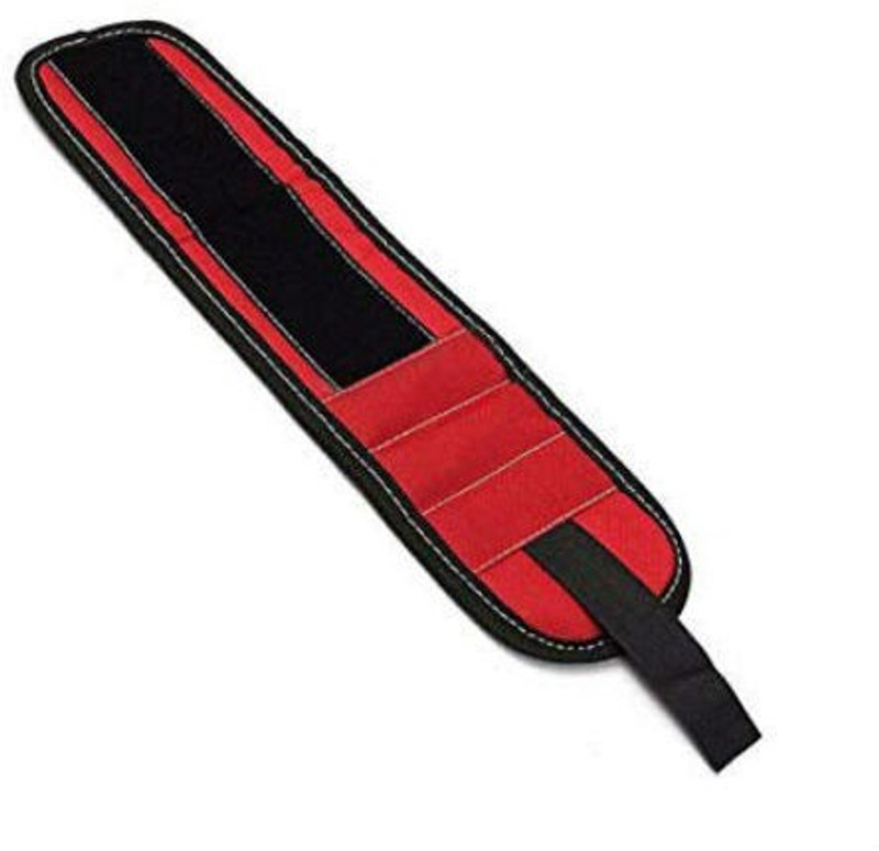 Shrih SHV-4086 Magnetic Wrist Band Tool Belt for Holding Tools - 14" Tool Belt(Red)