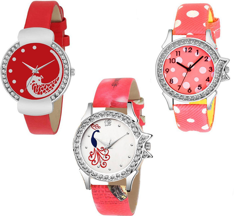 skmi Combo Of 3 Stylish Slim Design watch Analog Watch  - For Women