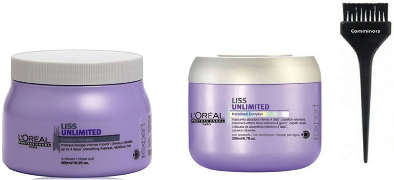 comminors of hair brush & Liss unlimited Kerotin Complex Hair Spa 490 Gm & Masque 200ml (set of 3)(3 Items in the set)