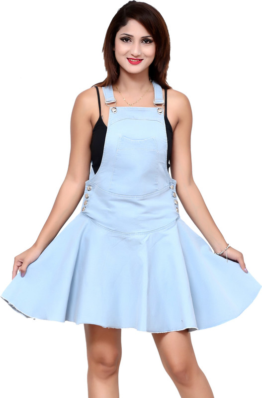 blue dungaree skirt