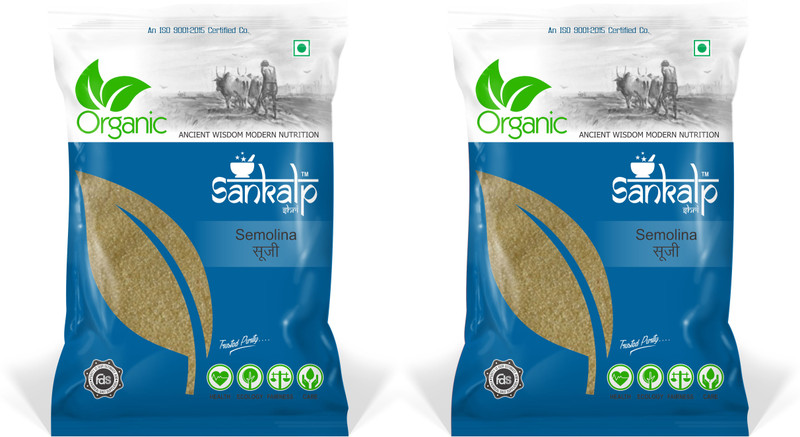 sankalpshri Organic Semolina | Rava| Suji | Sooji Flour Atta(500 g, Pack of 2)