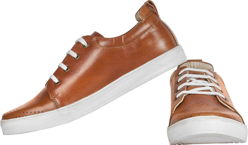 tzaro TZARO Genuine Leather Sneaker's - Tan Slater Sneakers For Men(Tan)