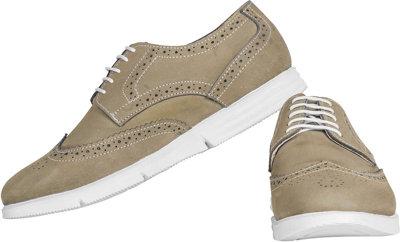 tzaro TZARO SuperLight Genuine Leather Brogues - Gimlet, Olive Brogues For Men(Olive)