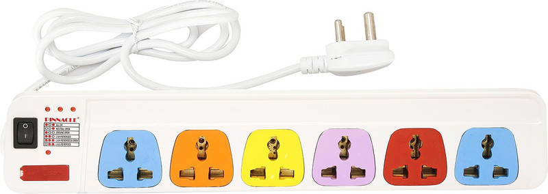 Pinnacle Spike Guard with Surge Protector – Spike Booster – Spike Board with 1.25Metre Cord – Extension Boards with 6 Sockets - Spike Buster – Ideal for Home, Offices, Shops 6 Socket Surge Protector(White)