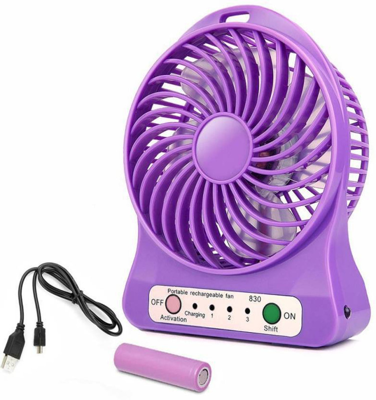 bringworld Mini Portable USB Rechargeable 3 Speed Power Fan For Kitchen/home/office /indoor/outdoor Ceiling/wall/ Mini Fan/mini Cooler MF-005 USB Fan BW4234 USB Fan(Purple)