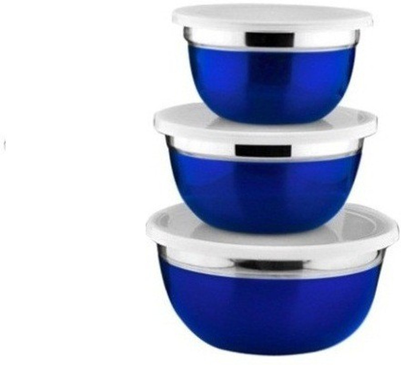 kinship india Stainless Steel Bowl Set(Blue, Pack of 3)