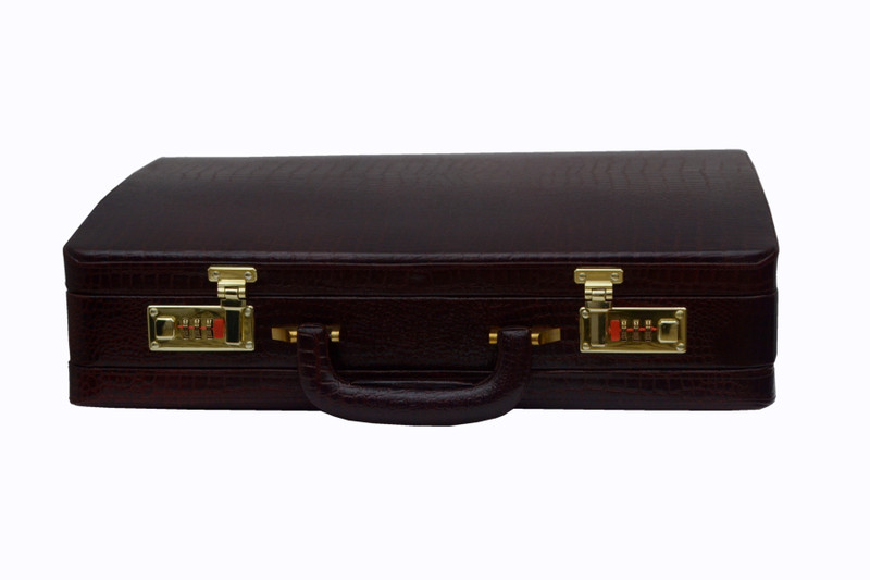 ZINT MEN HARD EXPANDABLE BRIEFCASE GENUINE LEATHER ATTACHE DOCTOR LAWYER BAG VINTAGE STYLE Medium Briefcase - For Men(Brown)