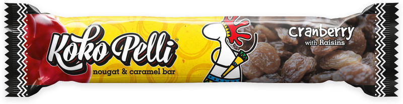 kokopelli Cranberry with Raisins Chocolate Covered Nuts pack of 1 with 22 Bars(396 g)