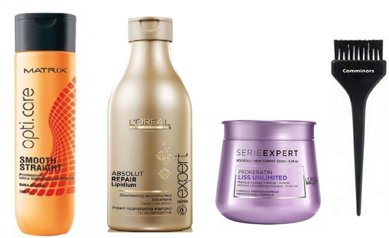 comminors Of Hair Brush & Opticare Ultra smoothing shampoo 200ml & Absolute repair Lipidium shampoo 250ml & Liss unlimited prokerotin masque (set of 4)(4 Items in the set)