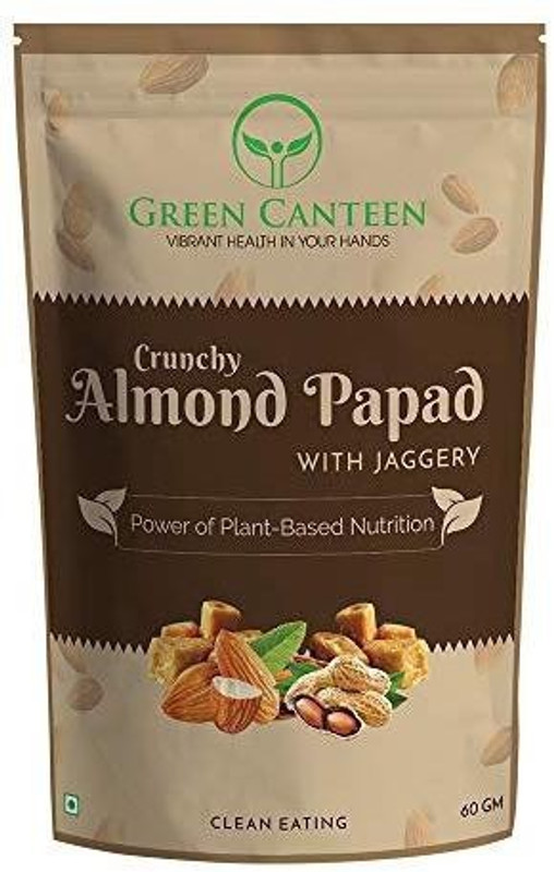 Green Canteen Almond Papad with Jaggery 60gm (No Preservatives, No Added Oil, Gluten Free) 60 g