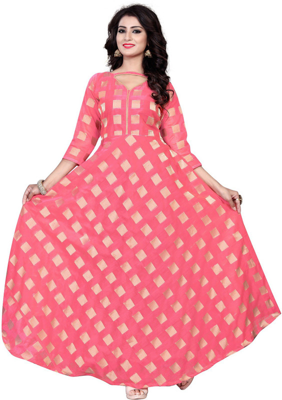 jency fashion Flared/A-line Gown(Pink)