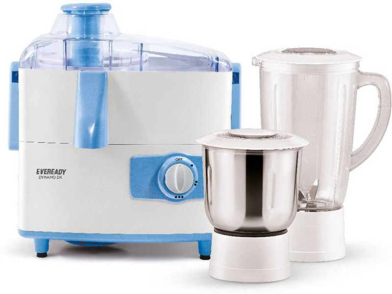 Eveready Present High efficiency Juicer mixture grinder Dynamo DX 450 Juicer Mixer Grinder(White, 2 Jars)