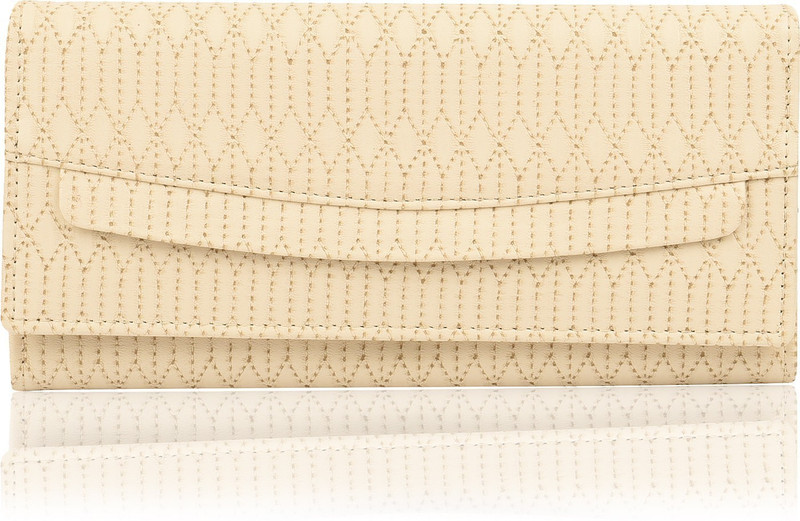 bellissa Women Casual Beige Artificial Leather Wallet(6 Card Slots)