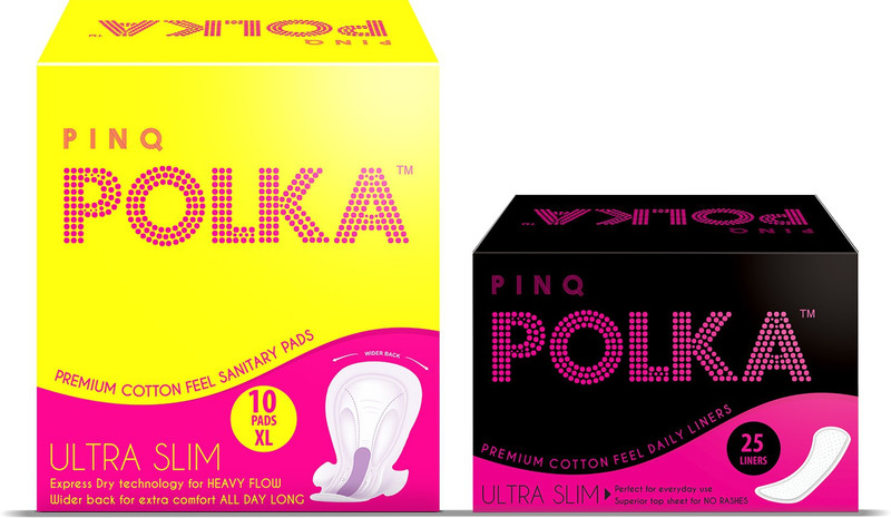 pinq polka 25 Daily Liners & 10 XL Sanitary Pads – Premium Ultra Slim Combo (All You Need Pack) Sanitary Pad(Pack of 35)