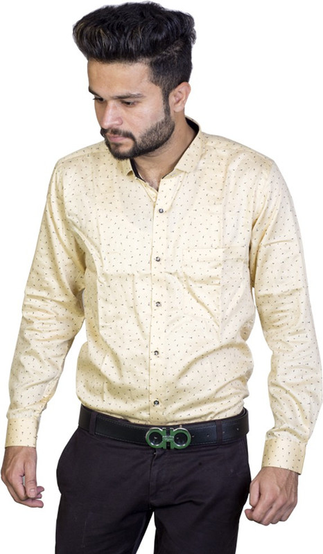 vyalin Men Colorblocked, Printed Casual Multicolor, Yellow Shirt(Pack of 8)