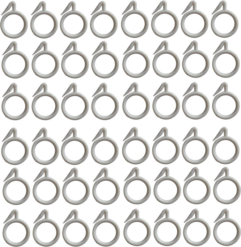 boruz White Curtain Hooks, Curtain Rings, Rod Rail Bracket