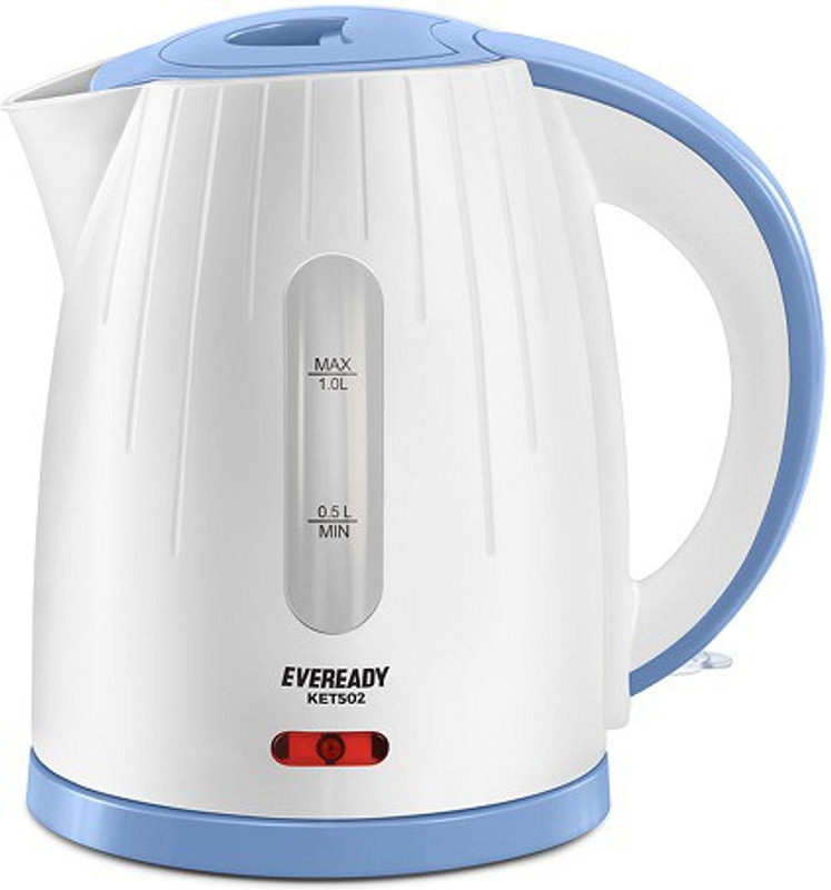 Eveready 1 LTR ELECTRIC KETTLE (INSTANT HEAT) KET502 Electric Kettle(1 L, WHITE / BLUE) Eveready 1 LTR ELECTRIC KETTLE (INSTANT HEAT) KET502 Electric Kettle(1 L, WHITE / BLUE)