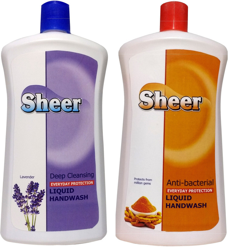 sheer Hand Wash Refill Pack 2X900ml Haldi Chandan,Lavender Bottle(2 x 900 ml)