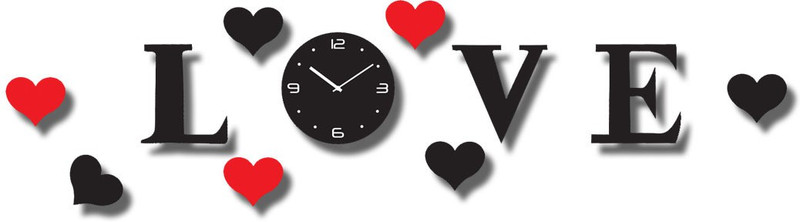 e india fashion Analog 43 cm X 145 cm Wall Clock(Red, Black, Without Glass)