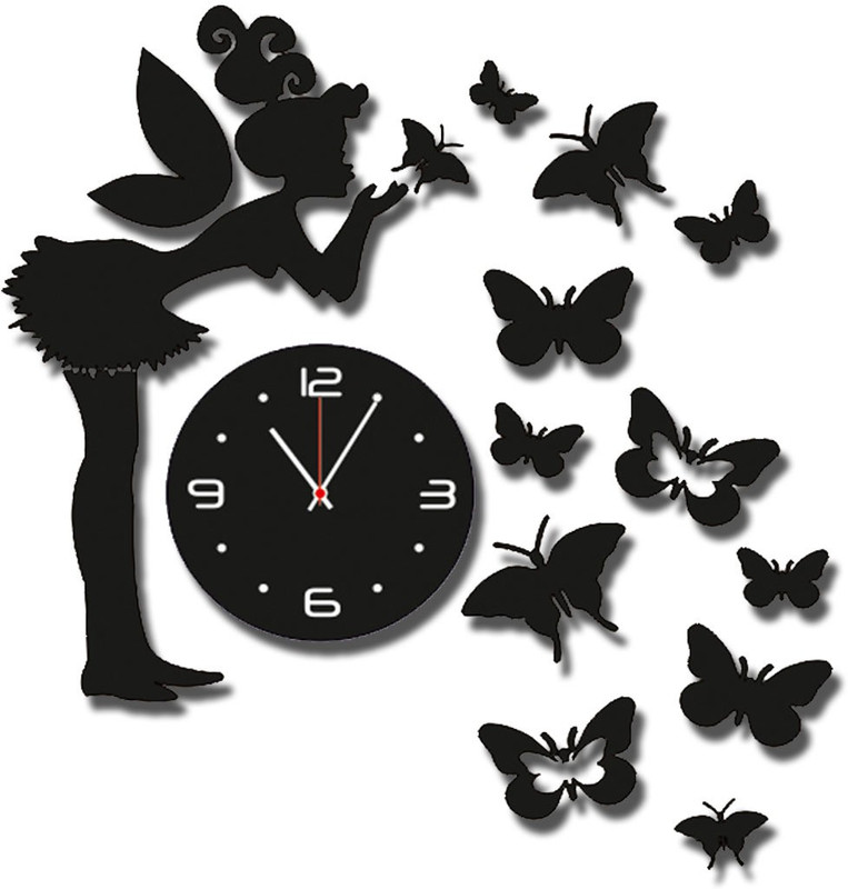 e india fashion Analog 66 cm X 66 cm Wall Clock(Black, Without Glass)