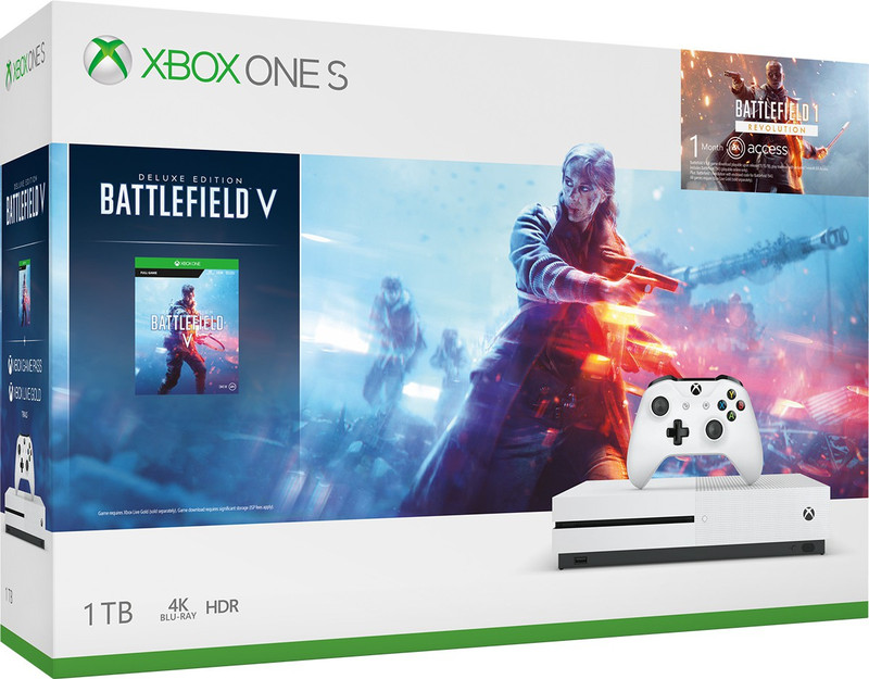 Microsoft Xbox One S 1 TB with Battlefield V Deluxe Edition(White)