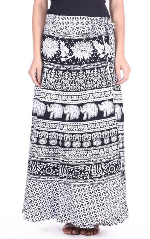 anmol enterprises Printed Women Wrap Around White Skirt