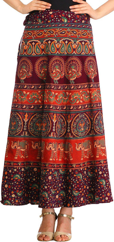 anmol enterprises Printed Women Wrap Around Multicolor Skirt