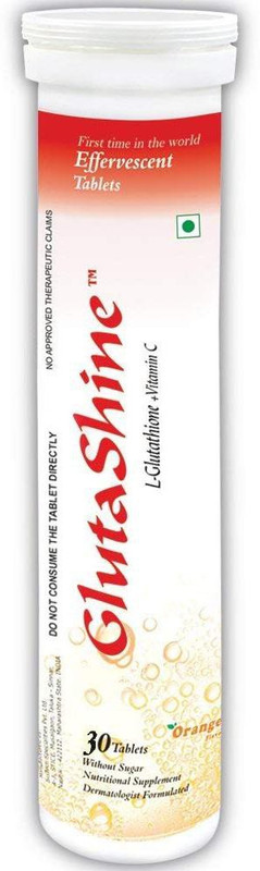 GlutaShine L-Glutathione 500 mg + Vitamin C 30 Tablets(60 mg)