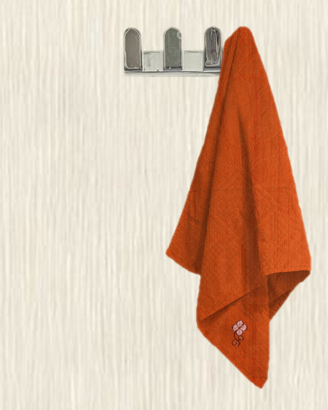 fabzi Cotton Terry 350 GSM Bath Towel(Orange)