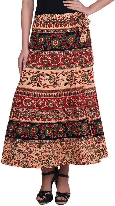 anmol enterprises Printed Women Wrap Around Maroon Skirt