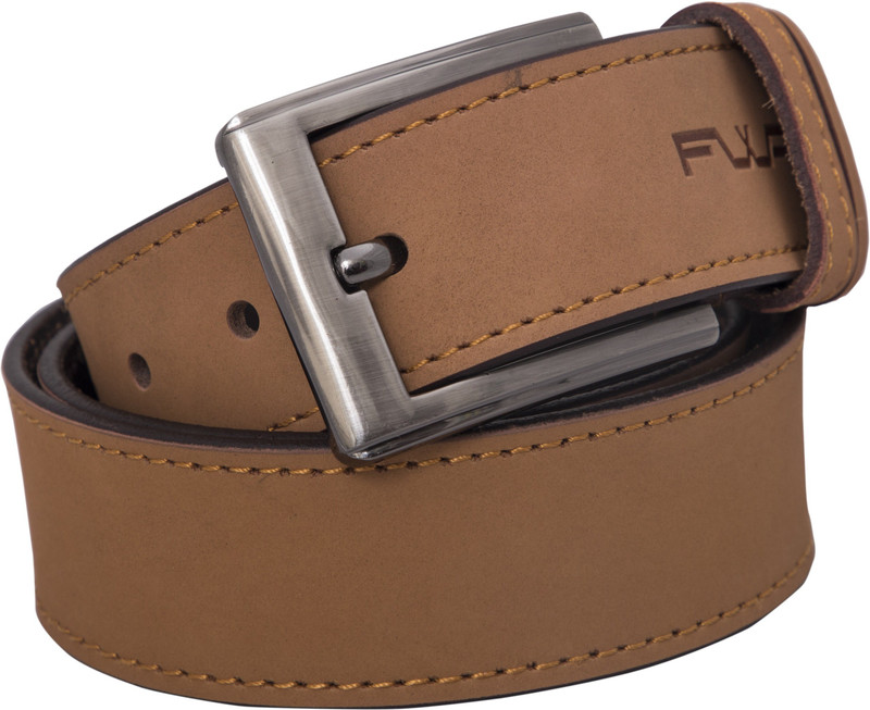 fwa Men Casual Brown Genuine Leather Belt