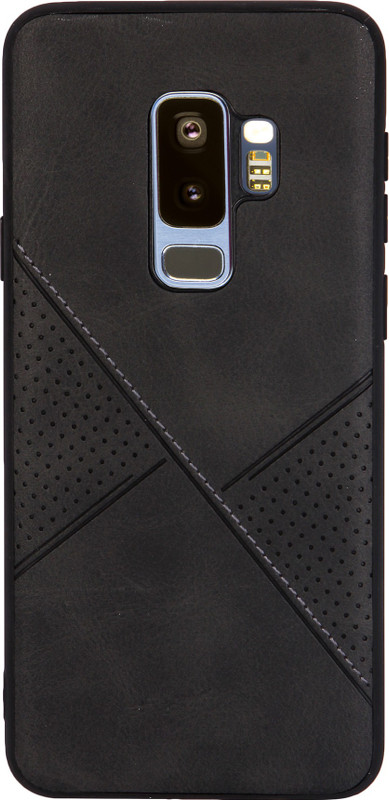 fiado Back Cover for samsung s9 plus (black, leather )(black, Grip Case)