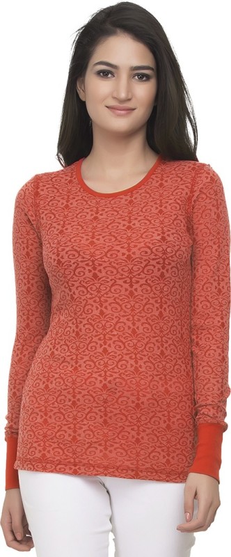 Go India Store Casual Full Sleeve Printed Women Orange Top
