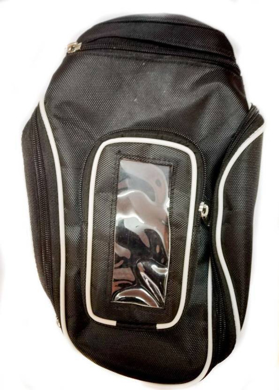 Golden Fox Black Color Tank Bag Waterproof , Magnetic Fuel Tank Bag One-side Black Fabric Motorbike Saddlebag(2 L)