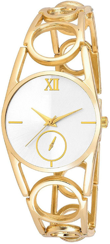 zeni FOXTR303 Beautiful analog white dial gold strap wrist Analog Watch  - For Women