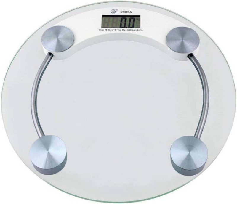 Granny Smith Personal Weight Machine Digital Thick Round Transparent Glass Digital Weighing Scale(White)
