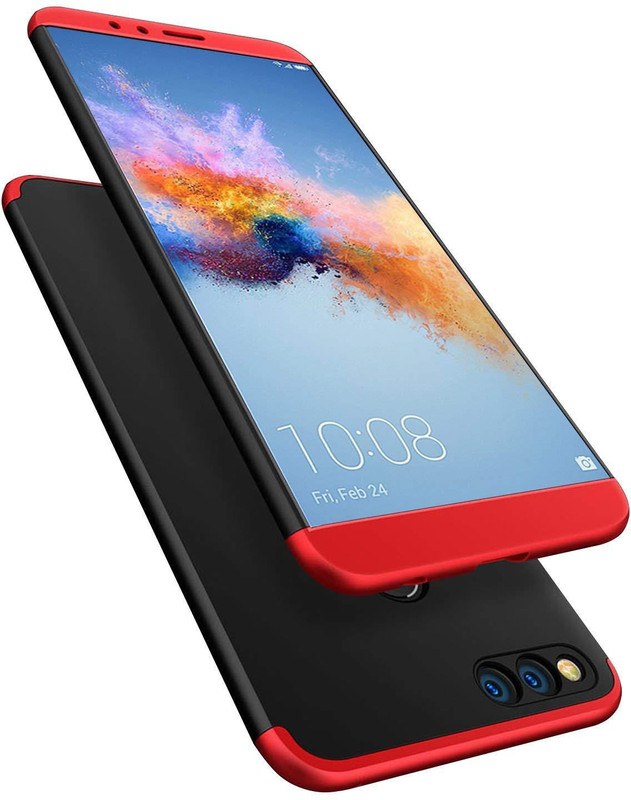 happy pops Front & Back Case for Honor 7x - 3 in 1 Shock Proof Double Dip GKK 360 Full Protection Hard Case (Red Black)(Red, Black, Dual Protection)
