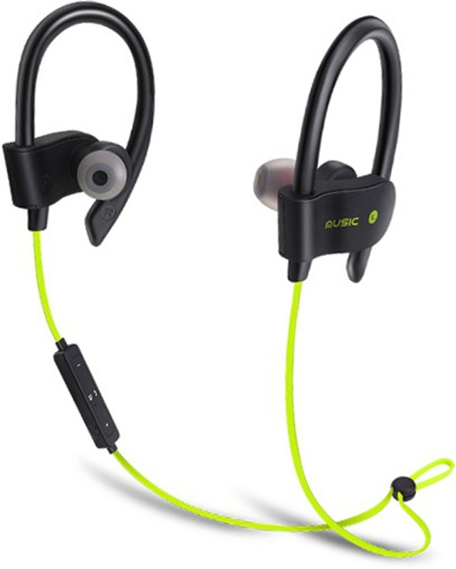 Lizzie Qc10 Jogger Bluetooth & Wireless Stereo Sound Bluetooth Headset with Mic(Green, In the Ear)